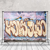 Aperturee - Street Art Pink Blue Graffiti Wall Photo Backdrop